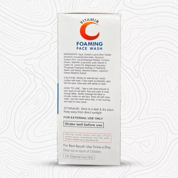 Vitamin C Foaming Facewash 100ml Back Side